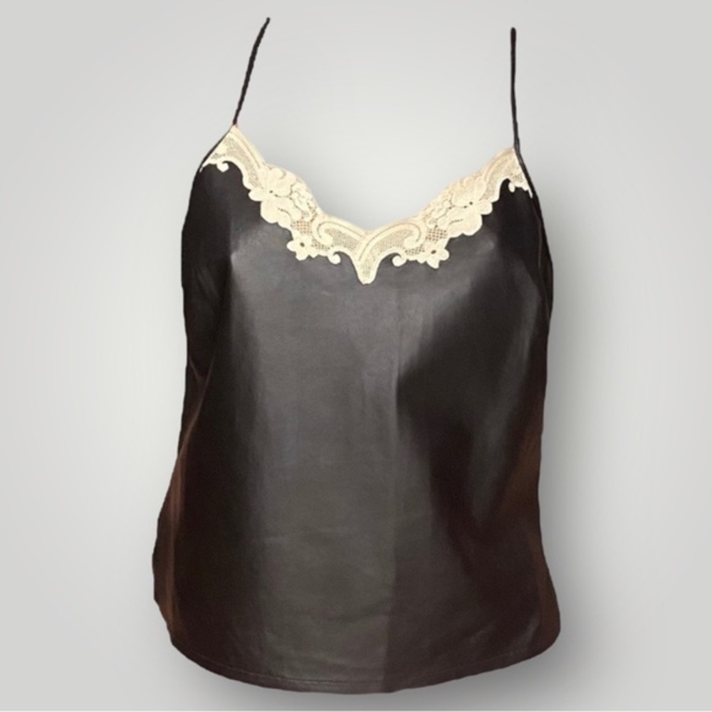 Alexander Wang Lambskin Leather Cami Slip Top 💣